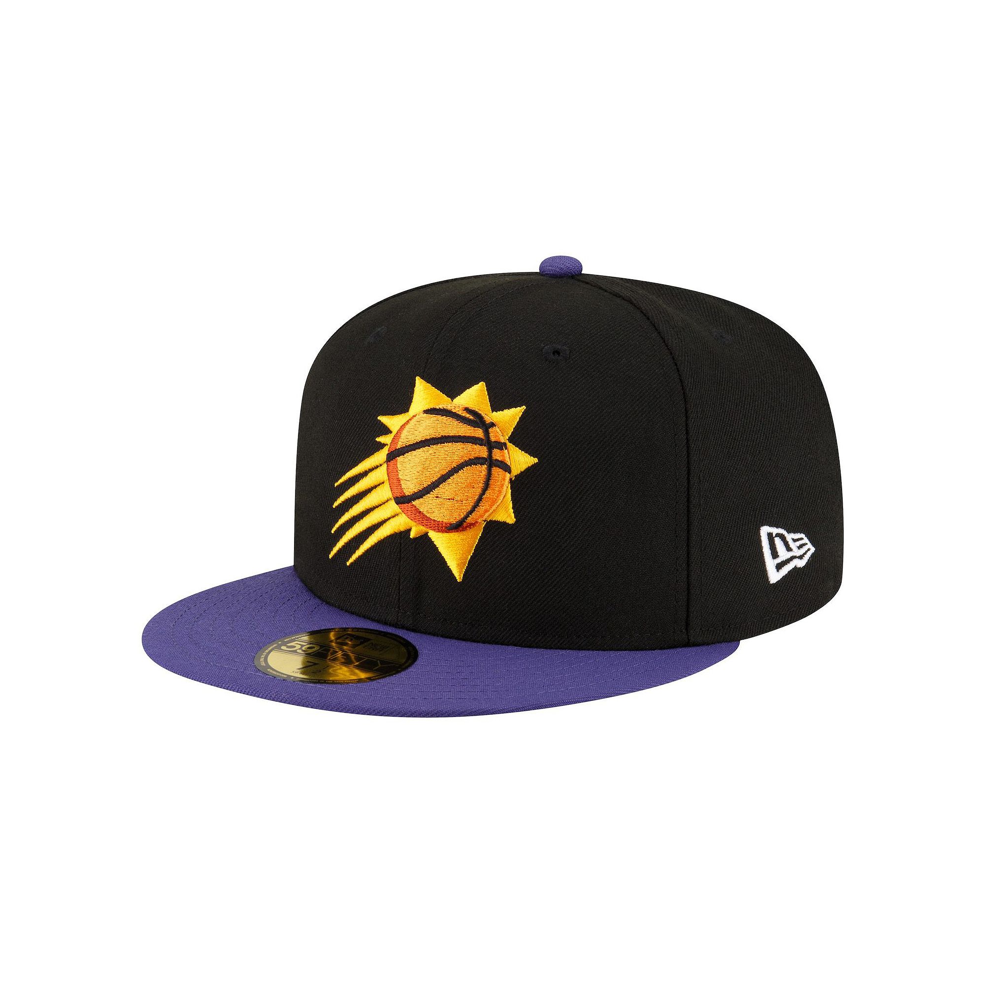 Mens New Era Black/Purple Phoenix Suns 2-Tone 59FIFTY Fitted Hat, Size: 7,