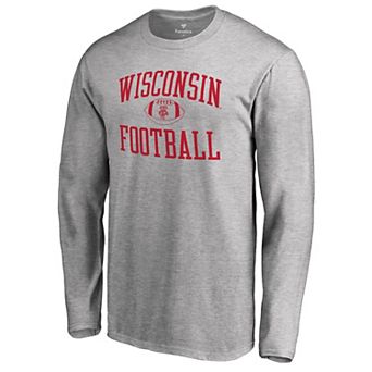 Men's Fanatics Branded Ash Wisconsin Badgers First Sprint Long Sleeve T-Shirt
