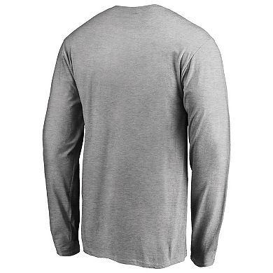 Men's Fanatics Branded Ash Wisconsin Badgers First Sprint Long Sleeve T-Shirt