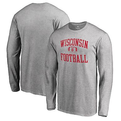 Men's Fanatics Branded Ash Wisconsin Badgers First Sprint Long Sleeve T-Shirt