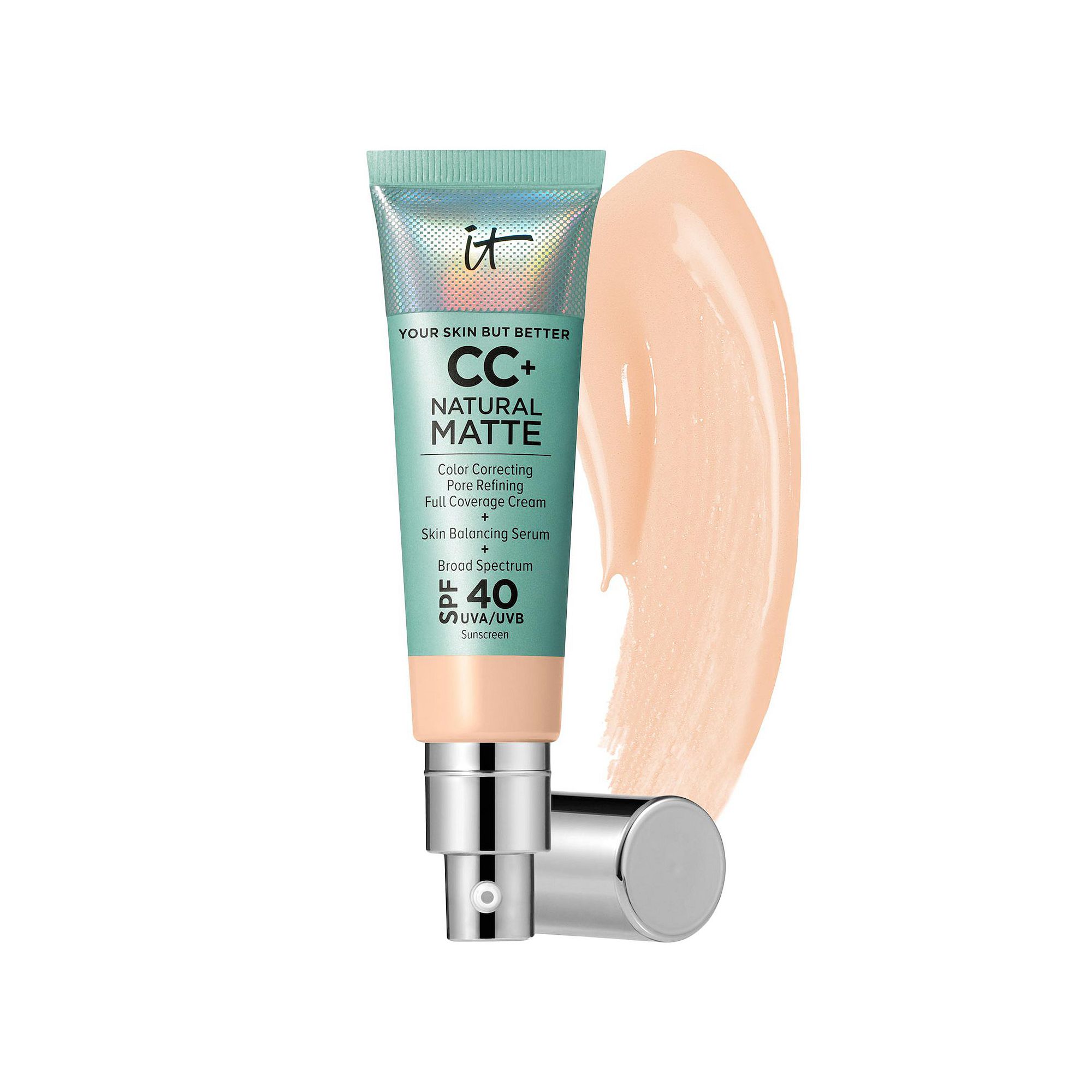 IT Cosmetics CC+ Cream Natural Matte Foundation with SPF 40, Size: 1.08 FL 