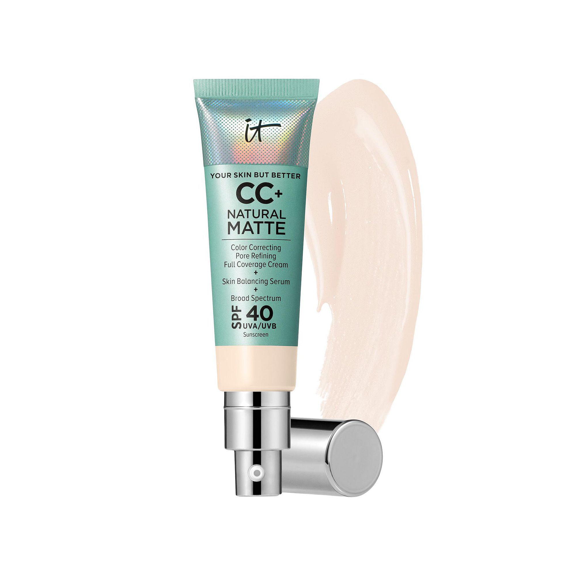 IT Cosmetics CC+ Cream Natural Matte Foundation with SPF 40, Size: 1.08 FL 
