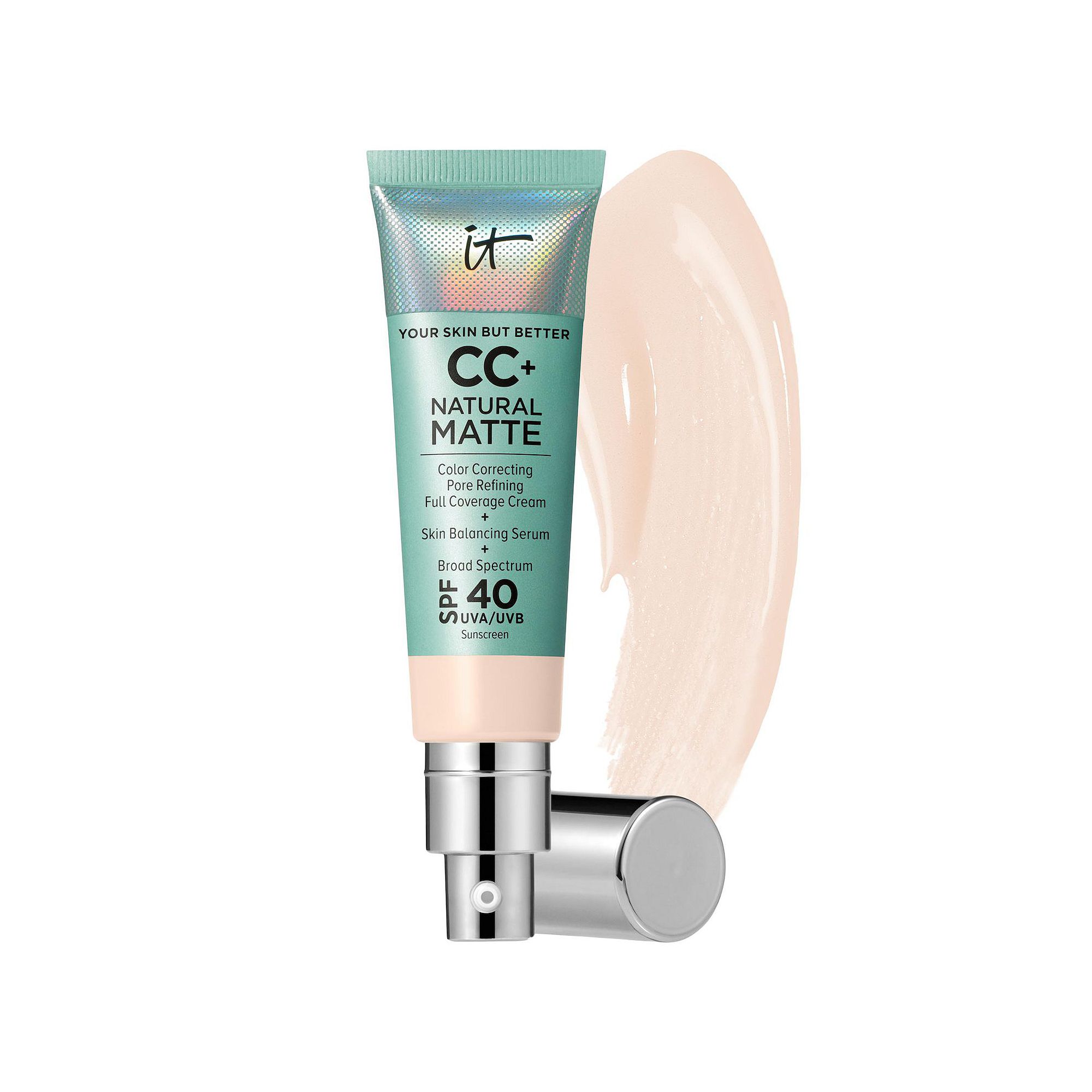 IT Cosmetics CC+ Cream Natural Matte Foundation with SPF 40, Size: 1.08 FL 