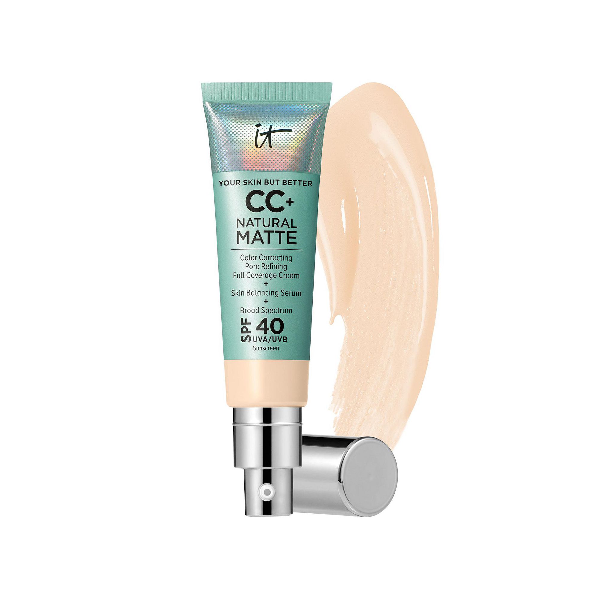 IT Cosmetics CC+ Cream Natural Matte Foundation with SPF 40, Size: 1.08 FL 