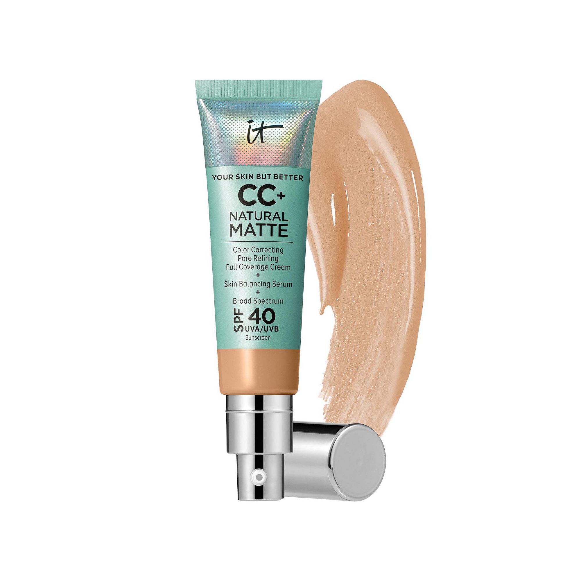 IT Cosmetics CC+ Cream Natural Matte Foundation with SPF 40, Size: 1.08 FL 