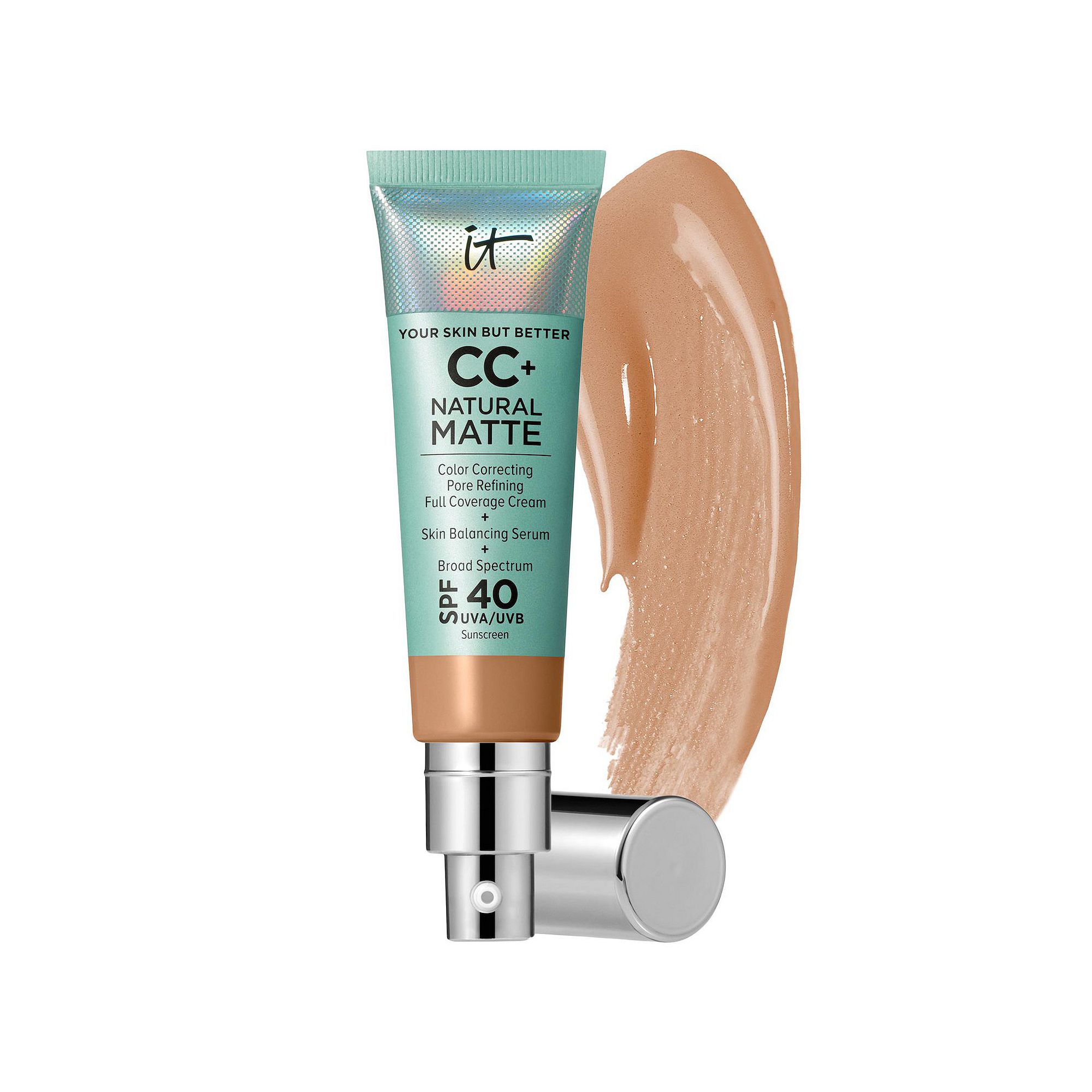 IT Cosmetics CC+ Cream Natural Matte Foundation with SPF 40, Size: 1.08 FL 