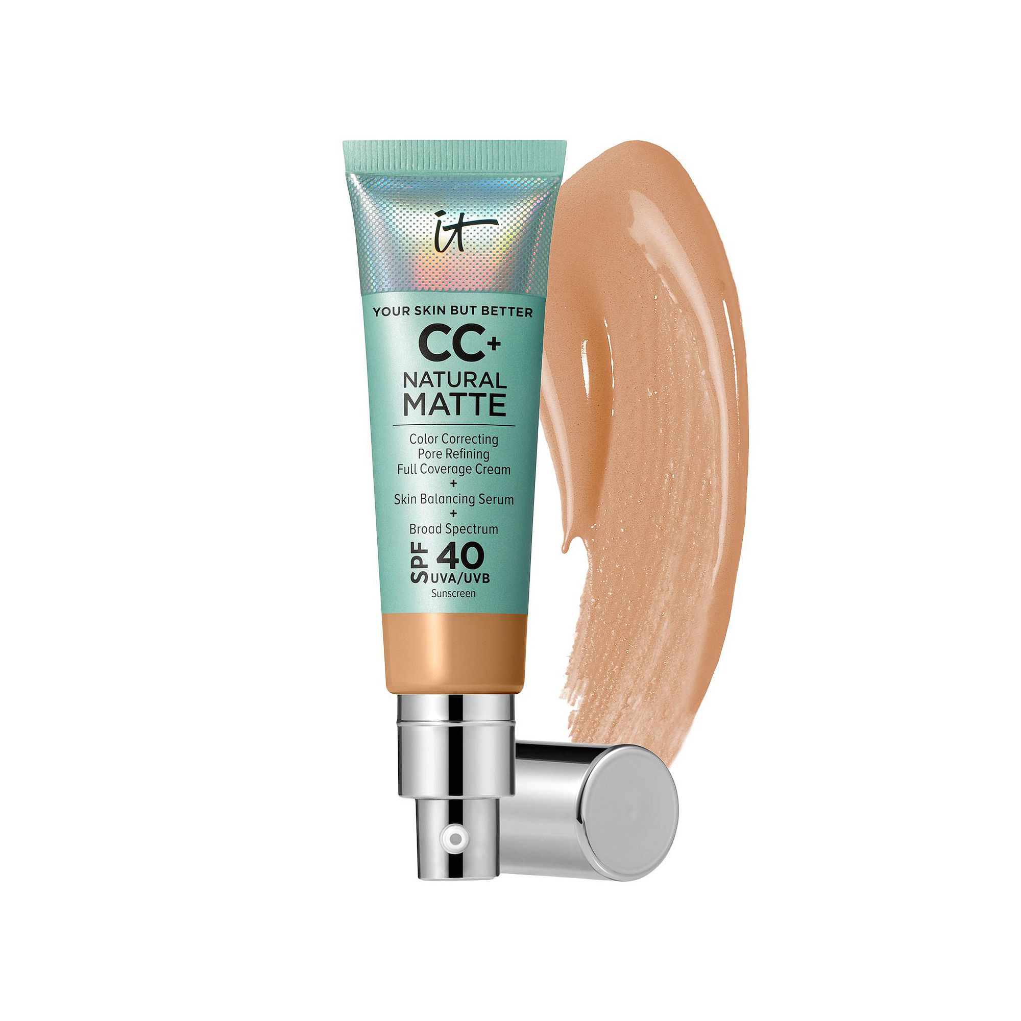 IT Cosmetics CC+ Cream Natural Matte Foundation with SPF 40, Size: 1.08 FL 