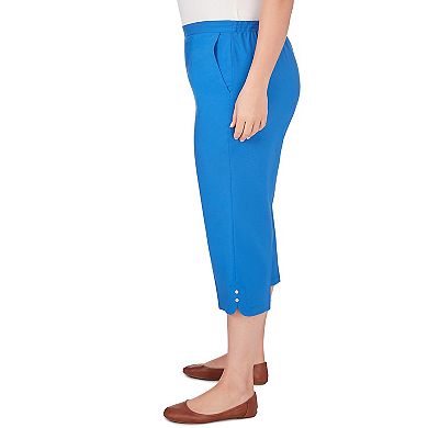 Plus Size Alfred Dunner Pull-On Button Cuff Beach Capri Pants