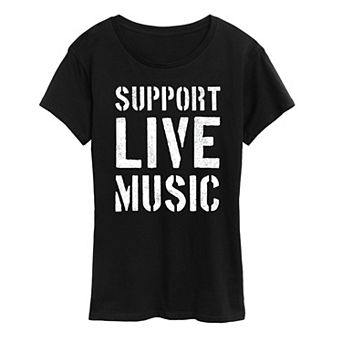 Women's Support Live Music Graphic Tee