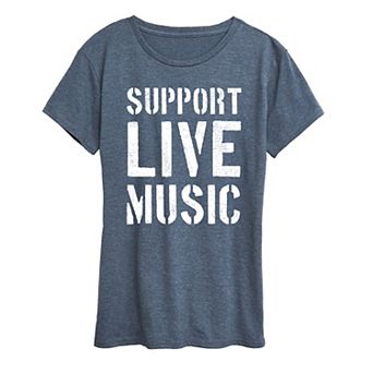 Women's Support Live Music Graphic Tee