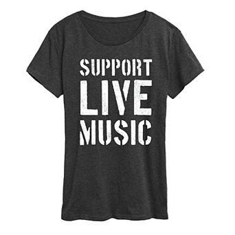 Women's Support Live Music Graphic Tee