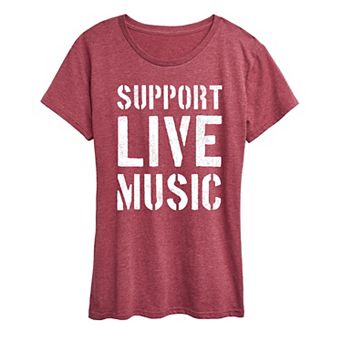Women's Support Live Music Graphic Tee