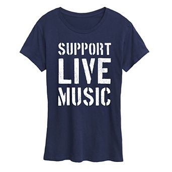 Women's Support Live Music Graphic Tee