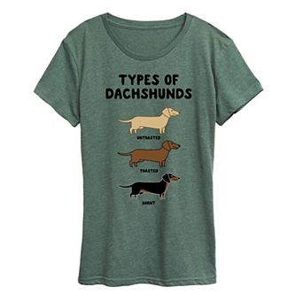Women's Types Of Dachshunds Graphic Tee