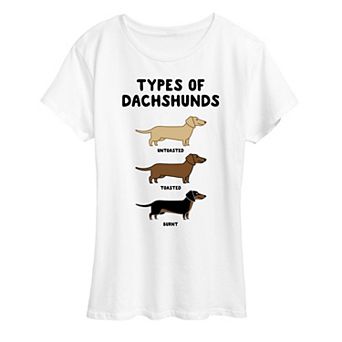 Women's Types Of Dachshunds Graphic Tee