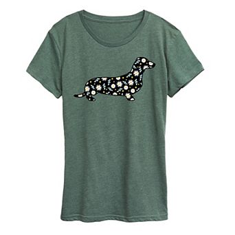 Women's Daisy Fill Dachshund Graphic Tee