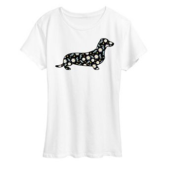 Women's Daisy Fill Dachshund Graphic Tee