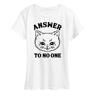 Women's Cat Answer To No One Graphic Tee