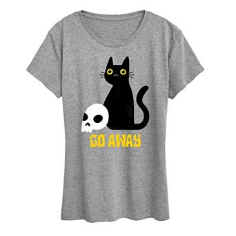 Women's Go Away Black Cat Graphic Tee