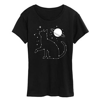 Women's Cat Star Constellation Graphic Tee