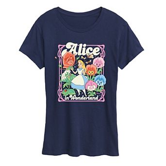 Disney's Alice in Wonderland Women's Flower Pastel Graphic Tee