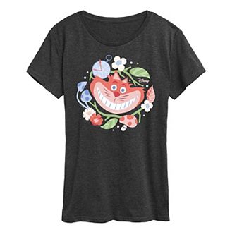 Disney's Alice in Wonderland Cheshire Cat Women's Circle Graphic Tee