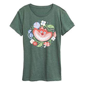 Disney's Alice in Wonderland Cheshire Cat Women's Circle Graphic Tee