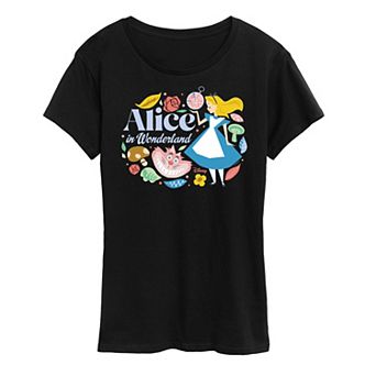 Disney's Alice in Wonderland Alice & Cheshire Cat Women's Graphic Tee