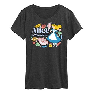Disney's Alice in Wonderland Alice & Cheshire Cat Women's Graphic Tee