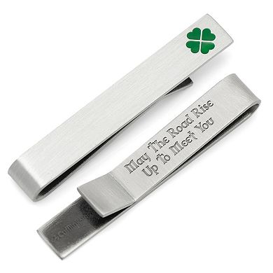 Men's Cuff Links, Inc. Green Clover Cufflinks and Tie Bar Gift Set