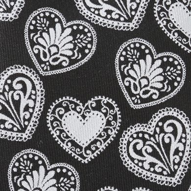 Men's Cuff Links, Inc. Black and White Paisley Heart Tie