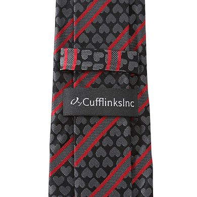 Men's Cuff Links, Inc. Black Heart Striped Tie