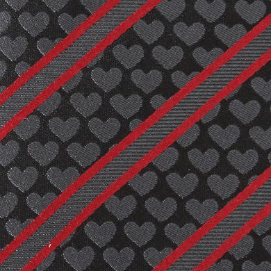 Men's Cuff Links, Inc. Black Heart Striped Tie