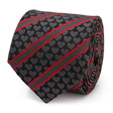 Men's Cuff Links, Inc. Black Heart Striped Tie