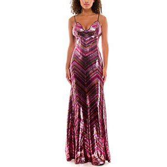 Juniors' Maison Tara Sequin Evening Gown
