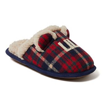 Dearfoams Lil Bear Little Kids Plaid Scuff Slippers