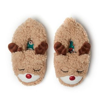 Dearfoams Emery Little Kids Critter Closed Back Slippers