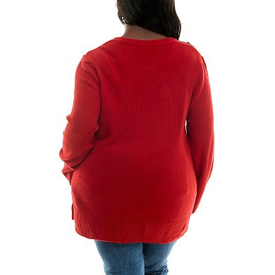 Plus Size Nina Leonard Hi-Low Sweater
