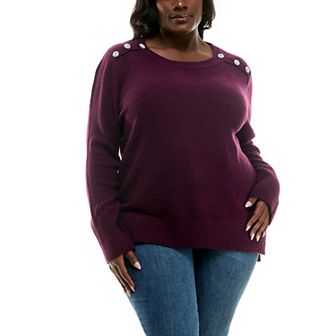 Plus Size Nina Leonard Hi-Low Sweater