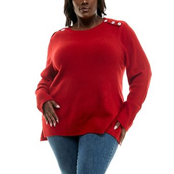 Plus Size Nina Leonard Hi-Low Sweater
