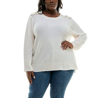 Plus Size Nina Leonard Hi-Low Sweater