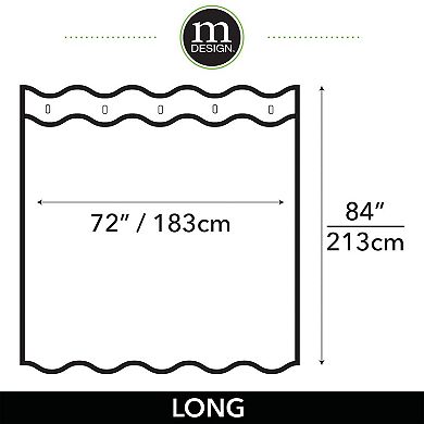 mDesign PEVA Waterproof 72" x 84" Shower Curtain Liner with Weighted Hem
