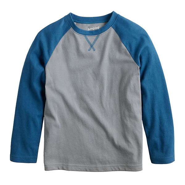 Boys 4-12 Jumping Beans® Long Sleeve Essential Raglan Tee - Gray (7)