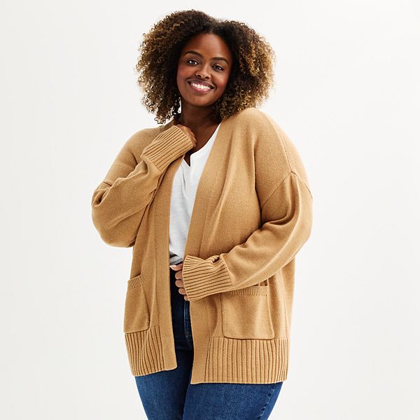 Plus Size Sonoma Goods For Life® Every Day Cardigan - Elora Tan (1X)