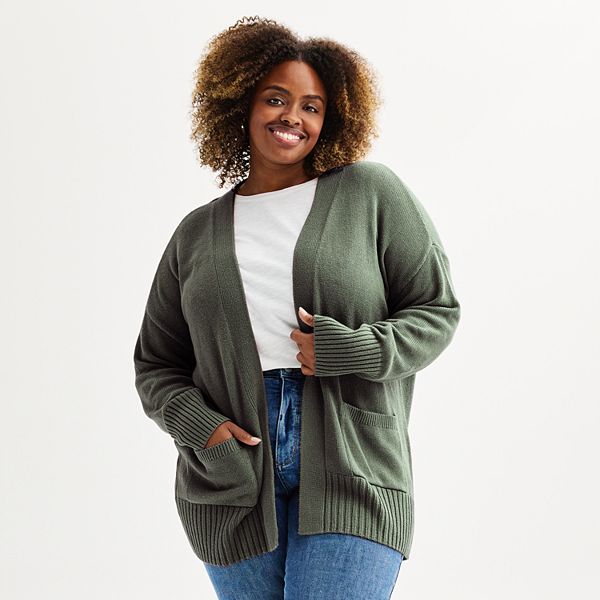 Plus Size Sonoma Goods For Life® Every Day Cardigan - Ganet Olive (2X)