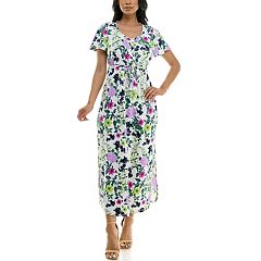 Nina Leonard - Cowl Neck Flutter Hem Dress L48290BTSC