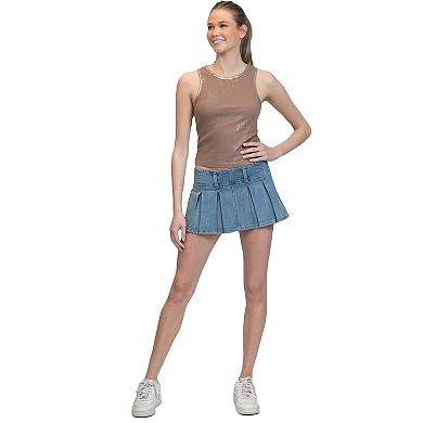 Juniors' madden girl Distressed Foil High-Neck Tank