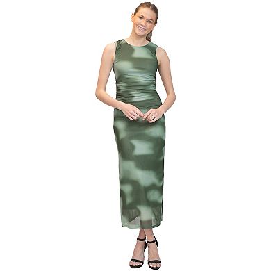 Juniors' madden girl Ruched Side Mesh Maxi Dress