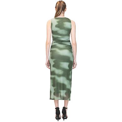 Juniors' madden girl Ruched Side Mesh Maxi Dress