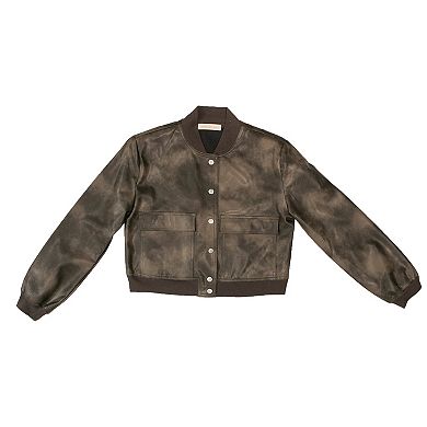 Juniors' madden girl Pleather Bomber Jacket